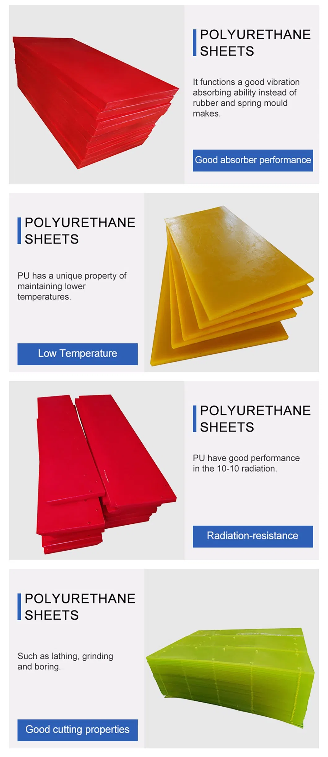 Polyurethane Hard Plastic Transparent 85 Shore a Hardness PU Rubber Poly Urethane Polyether Polyester Nylon Cushion Elastomer Thermoplastic mm Thickness Sheet