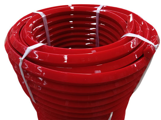 30m/Roll Red Color PU Ridge Top Belt , Polyurethane Pentagon Belt Wear Resistance