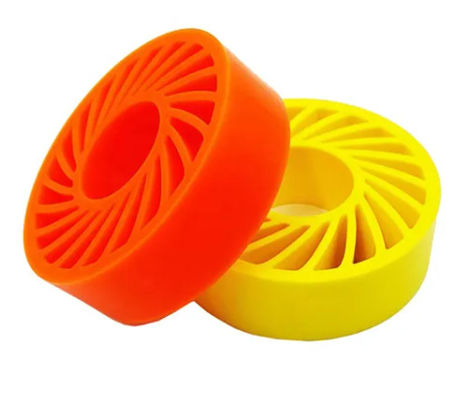 Red &amp; Yellow Color Polyurethane Paper Press Wheel 65 A Hardness Wear Resistant