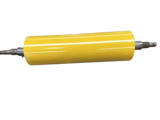 Yellow Polyurethane Conveyor Rollers Wear Resisting , Polyurethane Track Rollers
