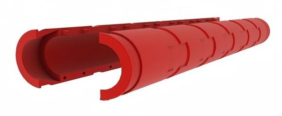 Polyurethane Submarine Cable Protection Duct Red PU Ducting For Underground Cable